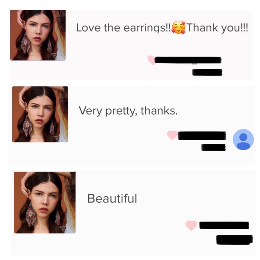 New Free People Beaded Boho Earrings - Picture 6 of 6